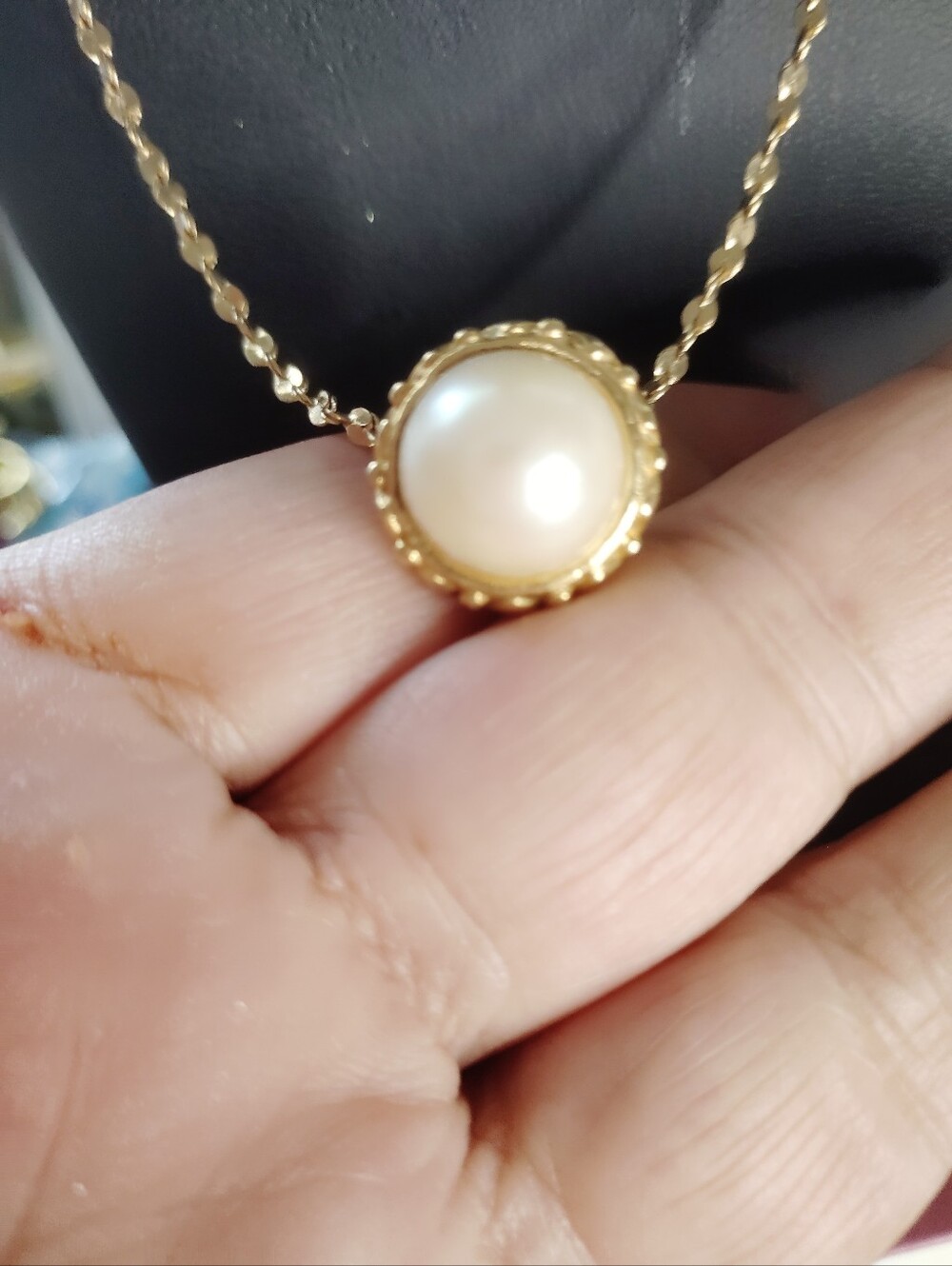 18k Gold Plated Pearl Pendant Necklace - Classic White Pearl Pendant